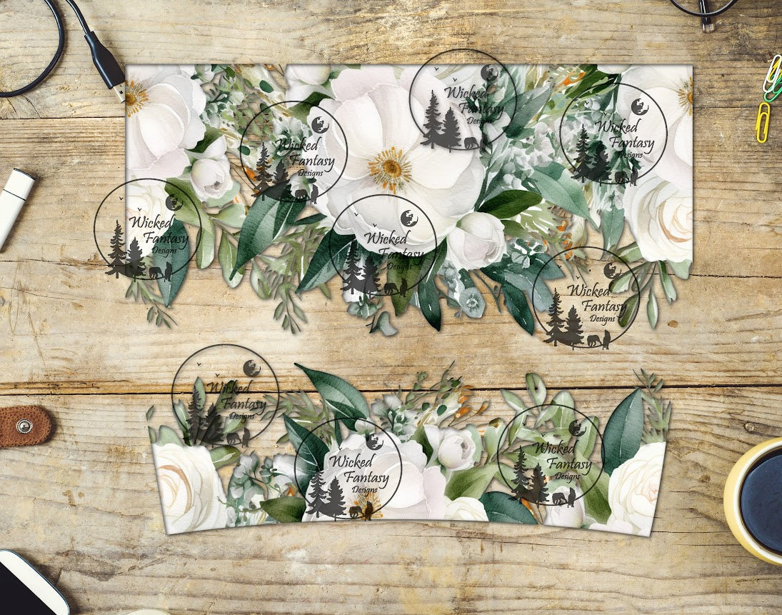 UVDTF Cream Floral Arrangement 16oz 40oz Tumbler Wrap