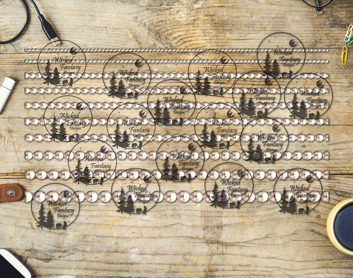 UVDTF Pearl Beads 6x12" Striping