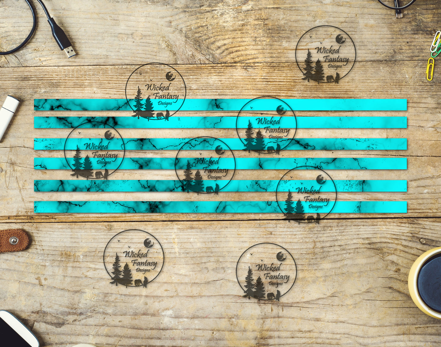 UVDTF Turquoise 12"long Narrow Striping Element