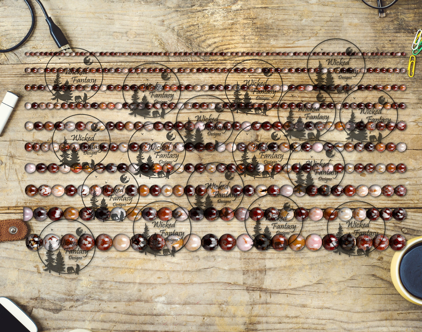 UVDTF Lace Agate Beads 6x12" Striping