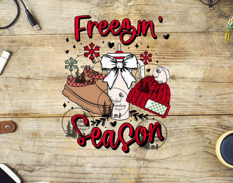 UVDTF Freezin Season Red Beanie and Slippers