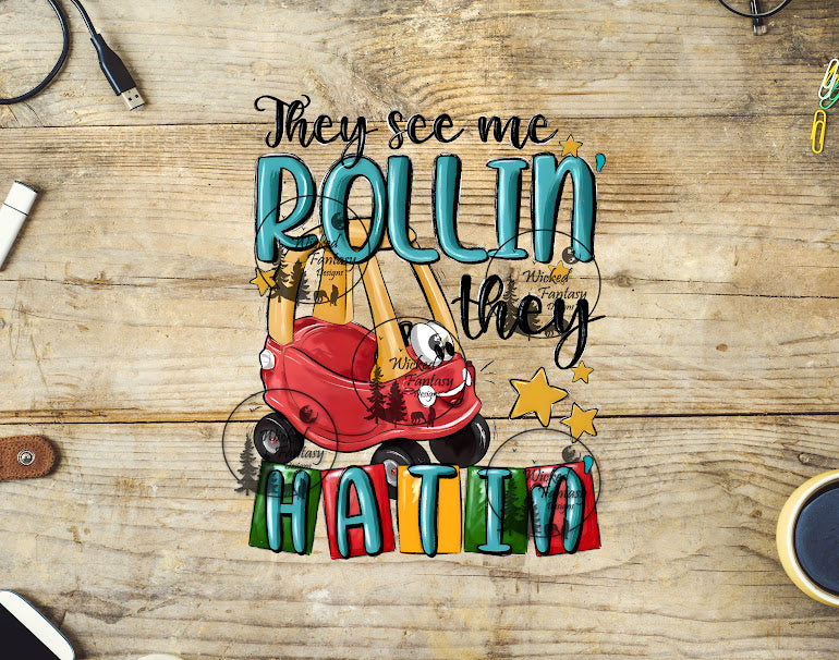 UVDTF They See Me Rollin Kids Car