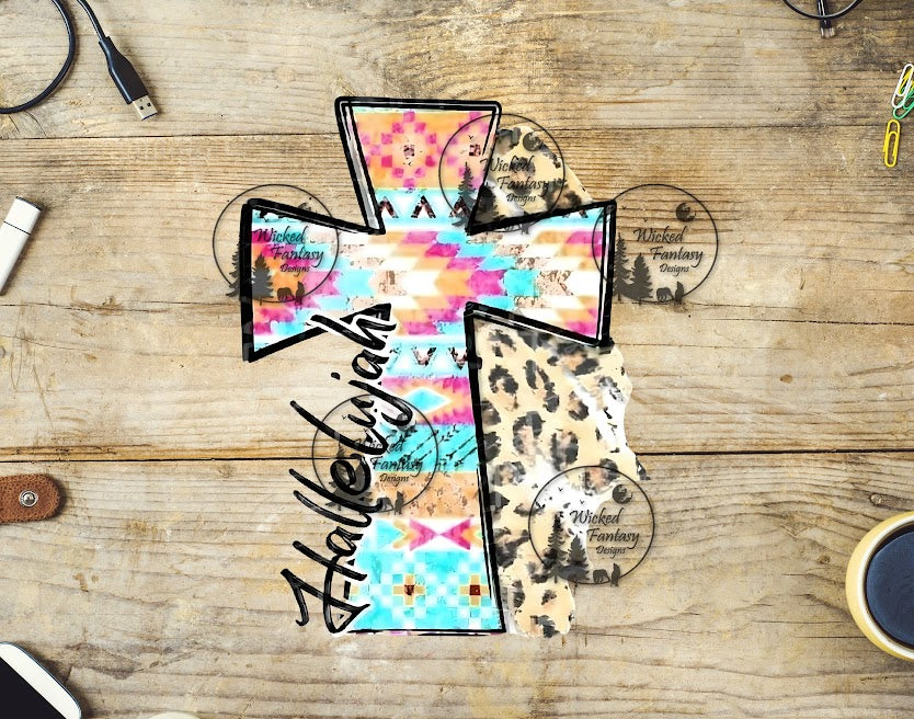 UVDTF Hallelujah Aztec Cross and Leopard Print