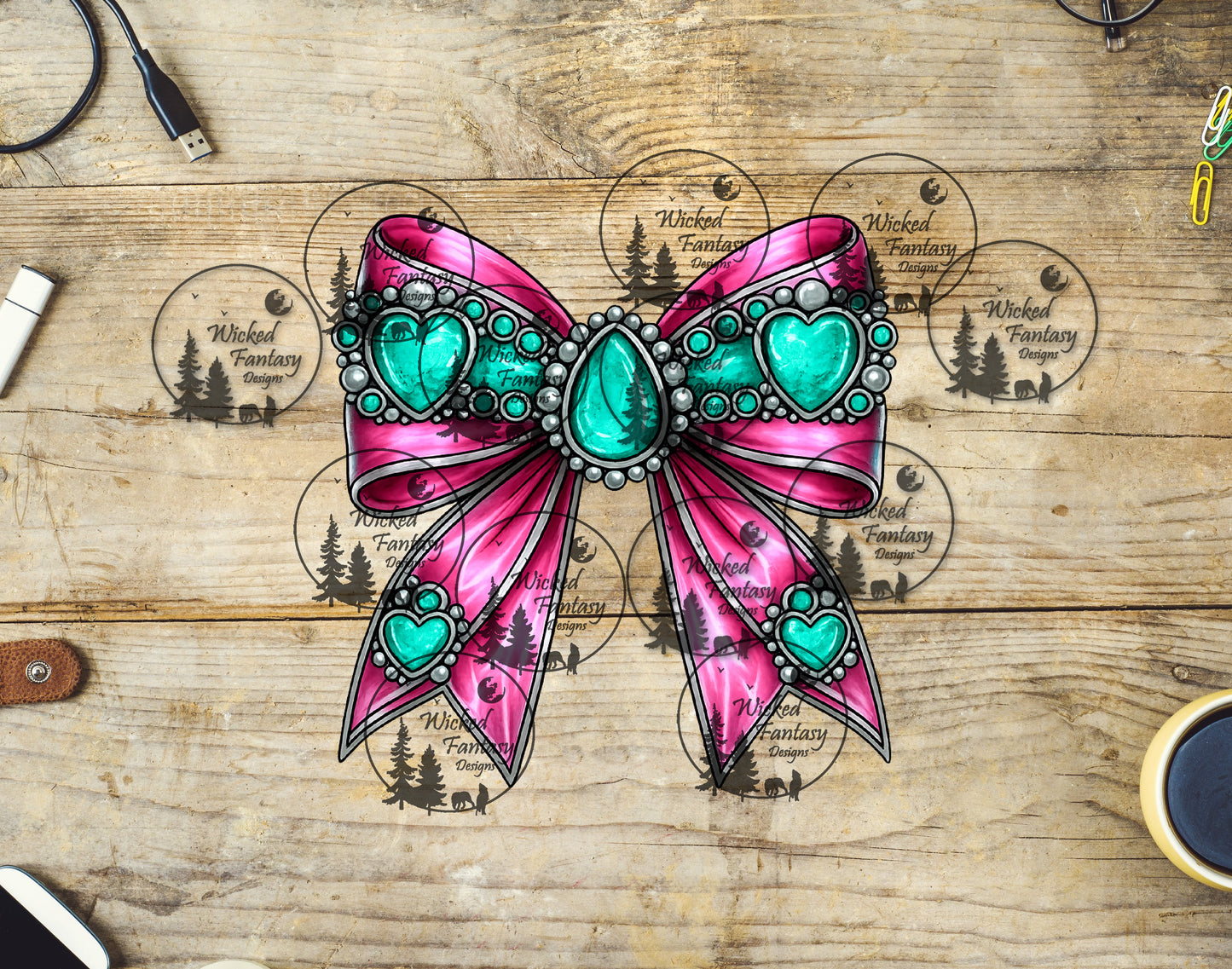 UVDTF Pink Concho Bow