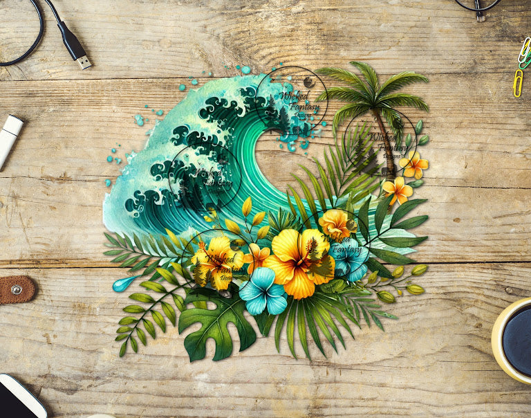 UVDTF Wave and Tropical Flowers