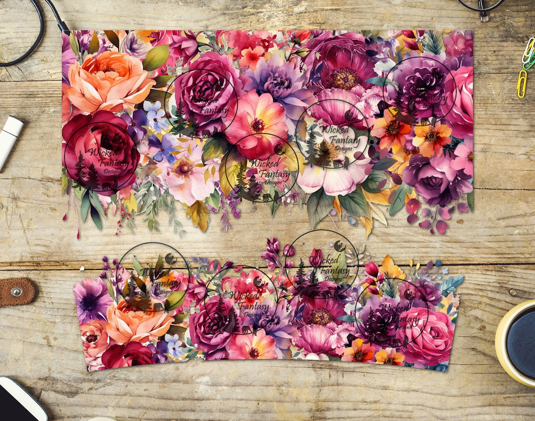 UVDTF Vibrant Pink Peonies 16oz 40oz Tumbler Wrap