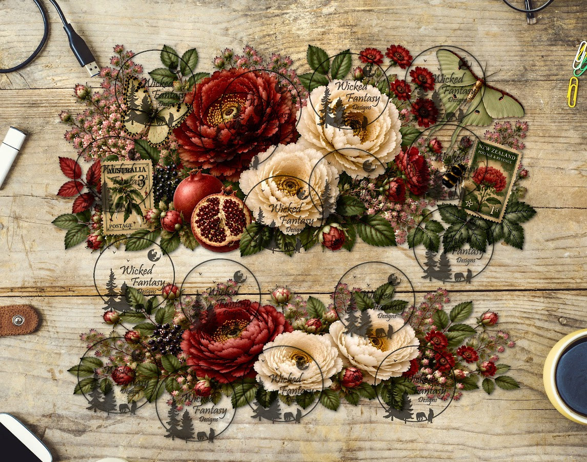 UVDTF Petals & Postmarks 16oz 40oz Tumbler Wrap