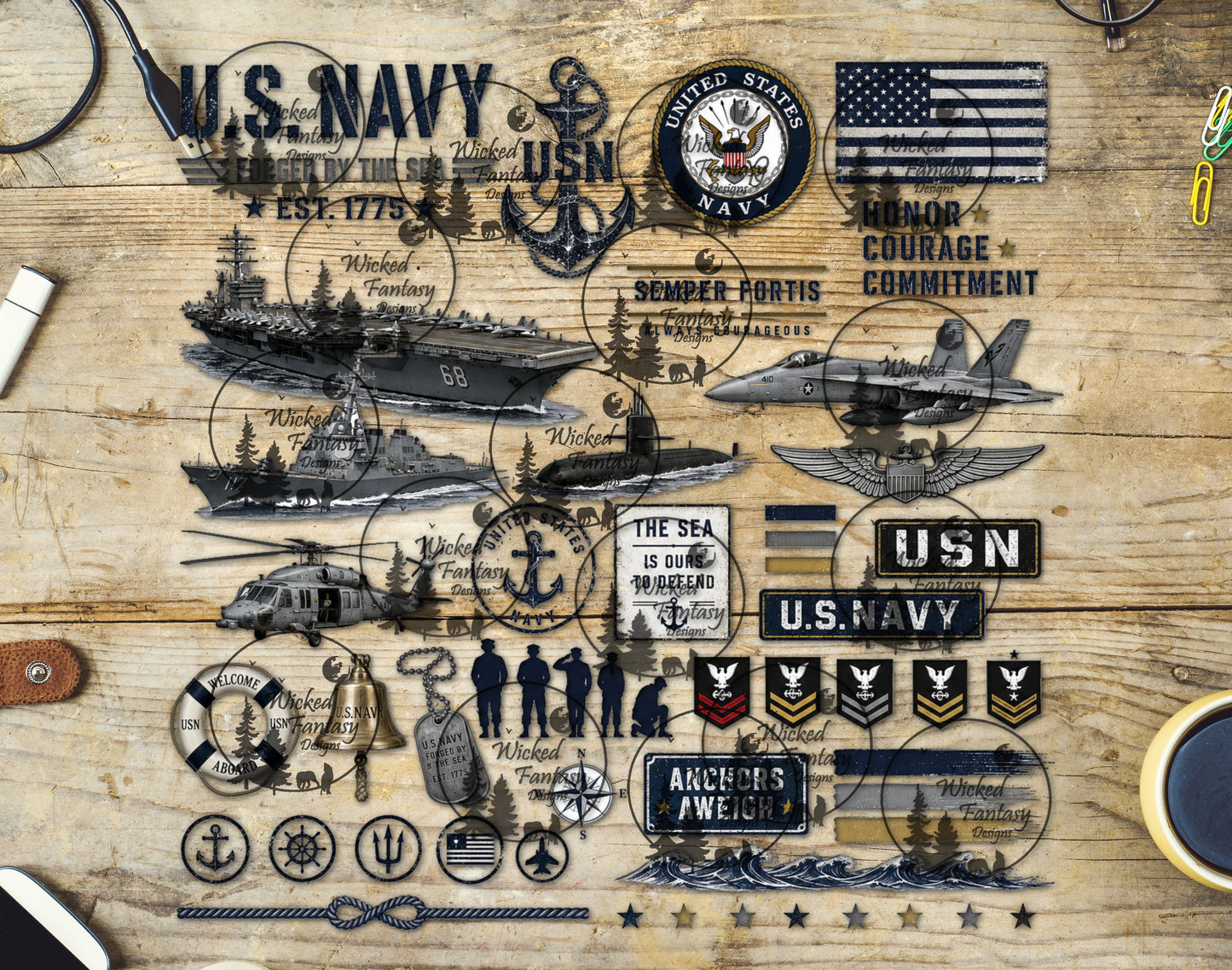 UVDTF Navy Element Sheet