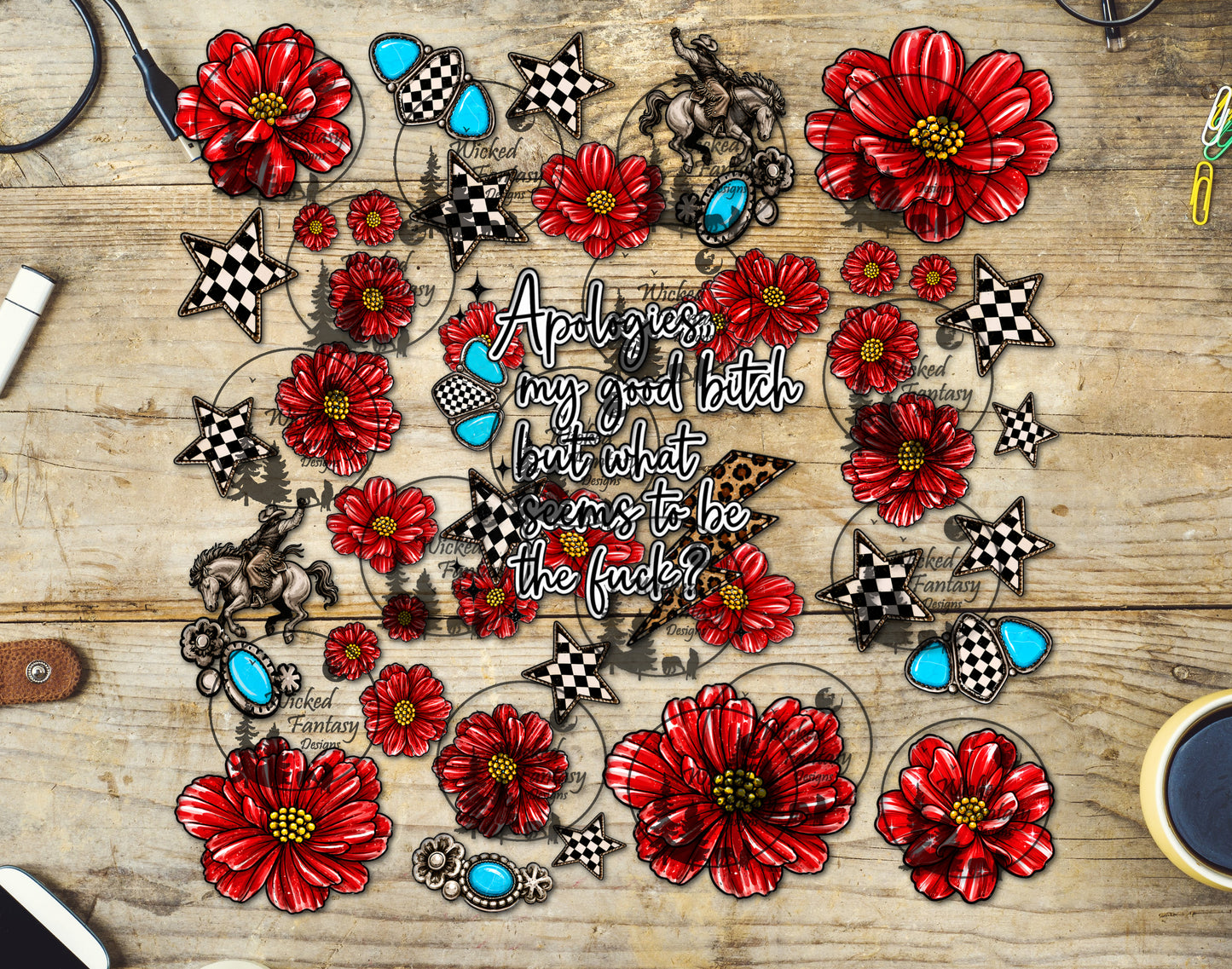 UVDTF Apologies My Good B*tch 11x11" Element Sheet