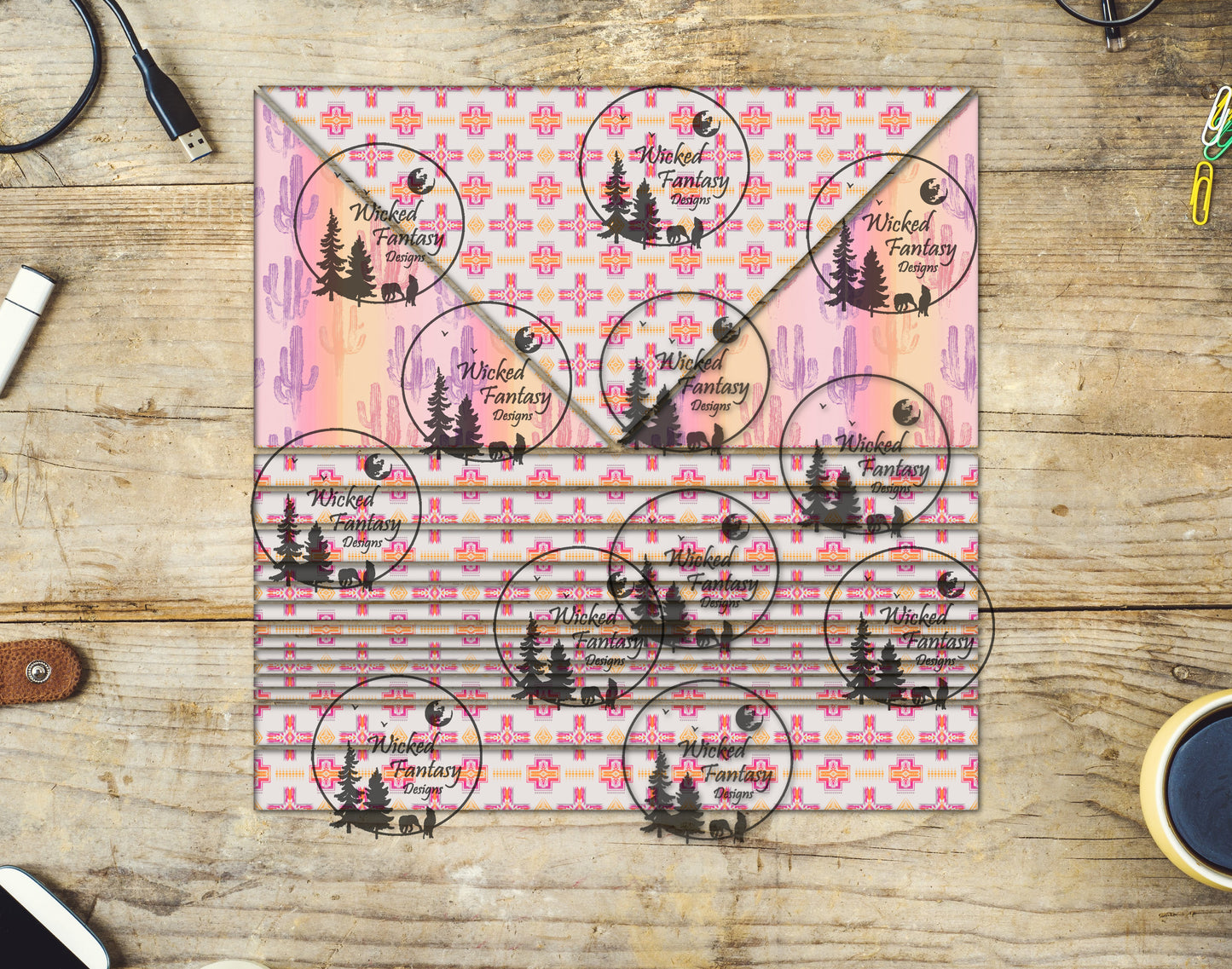 UVDTF Desert Sunset 20oz 30oz 10"x10" Triangles and Striping Element Sheet