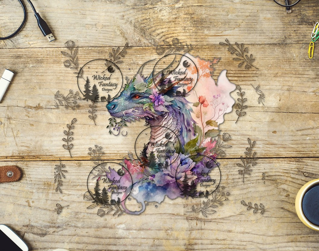 UVDTF Purple Dragon 20oz 30oz 10"x10" Element