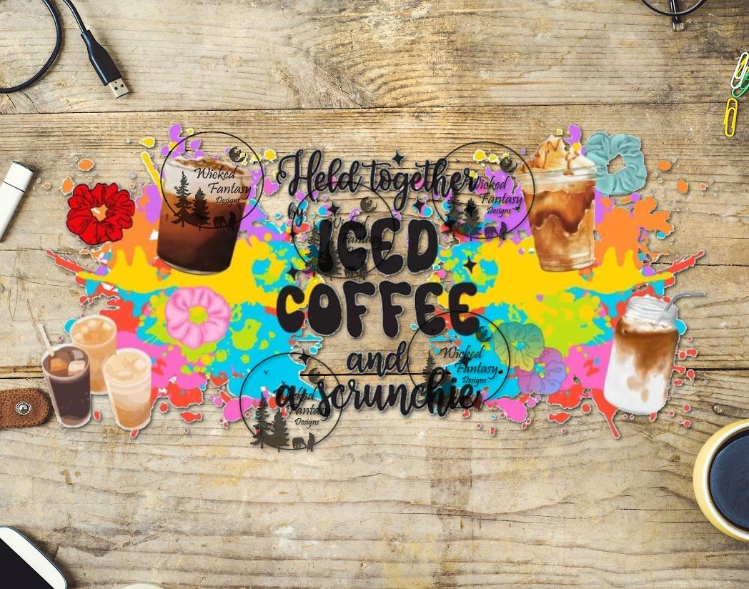 UVDTF Held Together by Iced Coffee and a Scrunchie 16oz 40oz