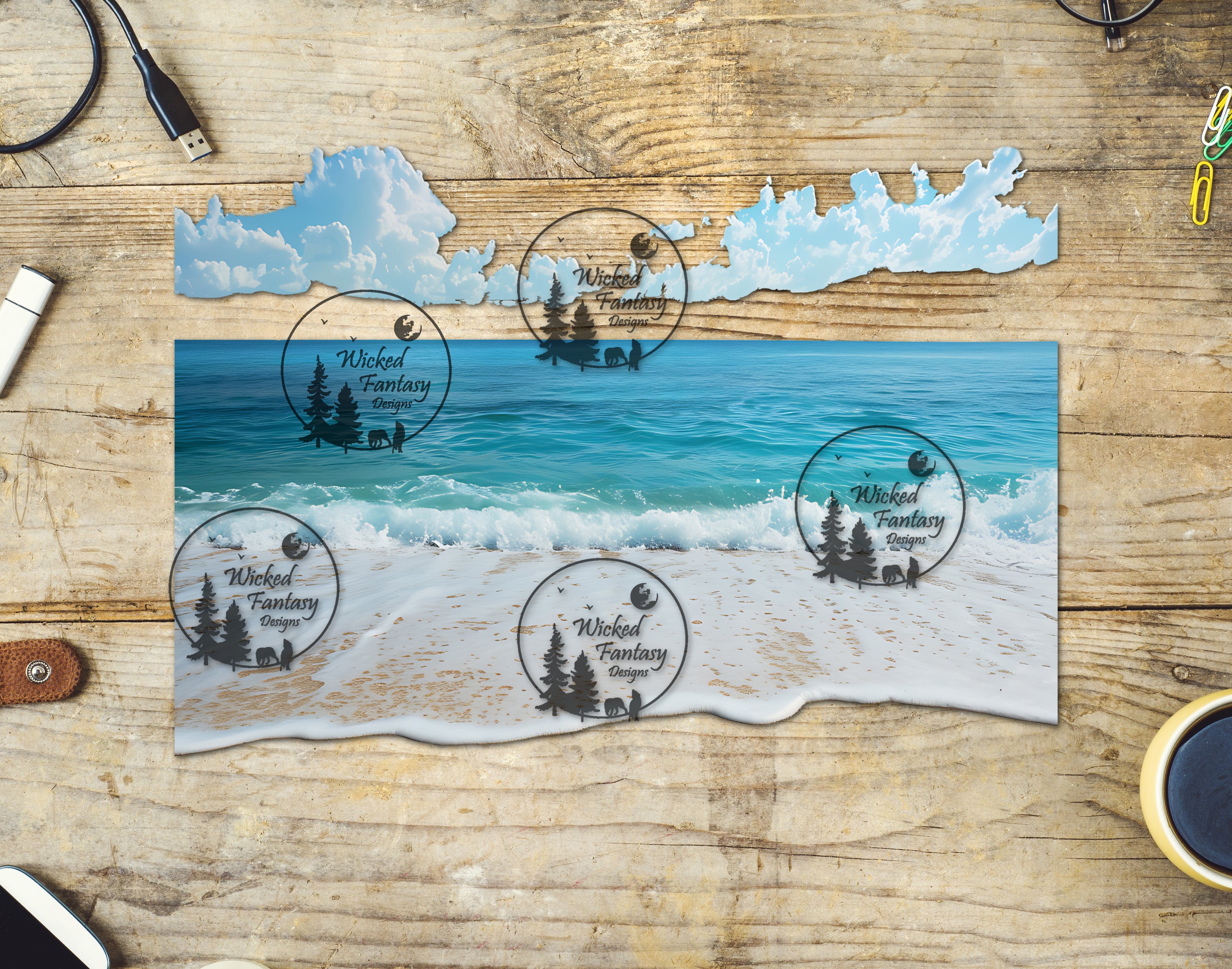 UVDTF Ocean Horizon 20oz 30oz 10"x10" Element – Wicked Fantasy Designs