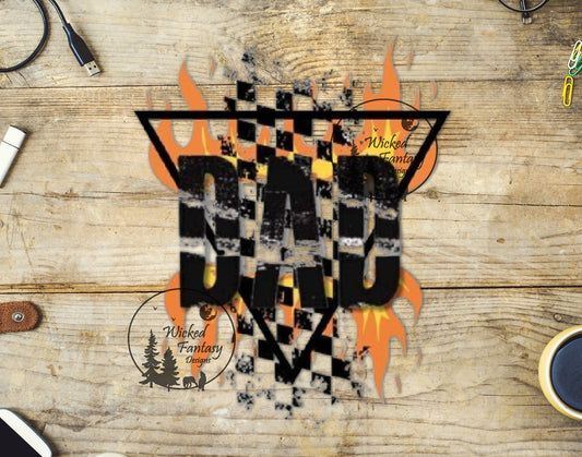UVDTF Decal Dad Flames Retro
