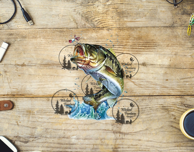 UVDTF Largemouth Bass Chasing a Lure