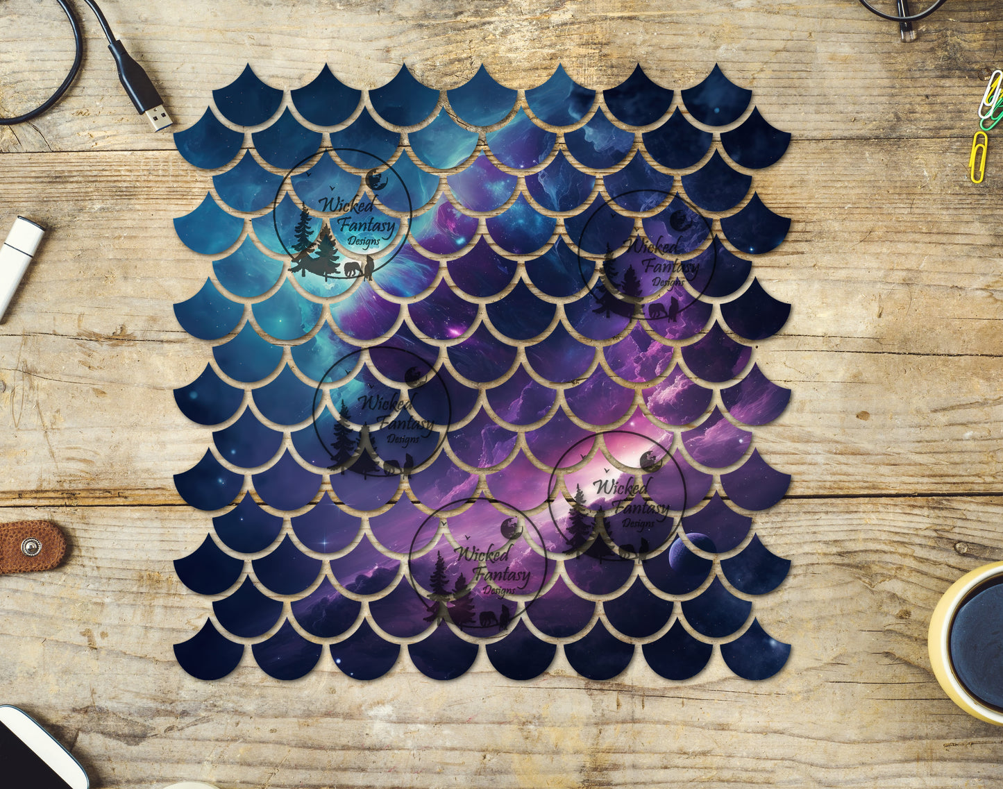 UVDTF Nebula Galaxy Mermaid Scales 10"x10" Element