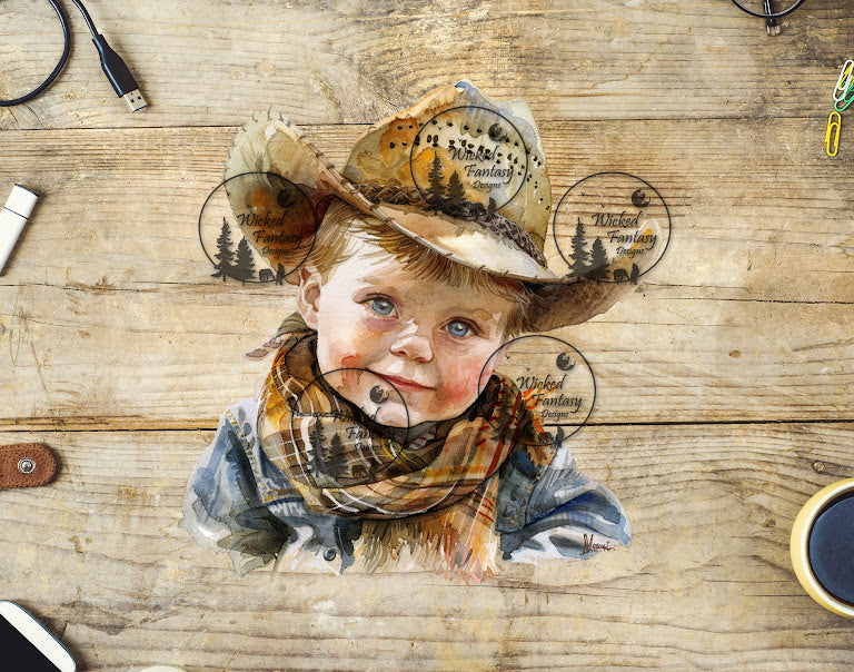 UVDTF Young Cowboy in Hat