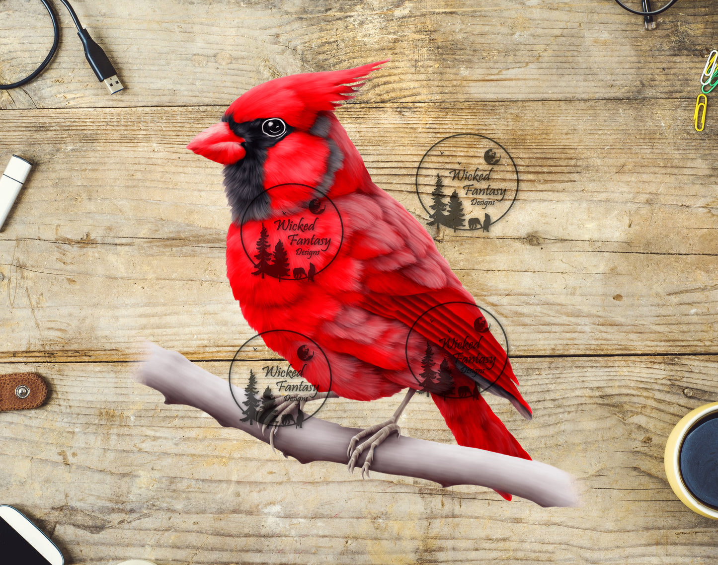UVDTF Bright Cardinal on Branch
