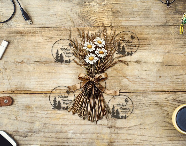 UVDTF Bundle of Dasies and Dried Grass