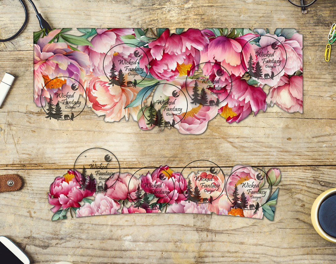 UVDTF Pink Peonies 16oz 40oz Tumbler Wrap