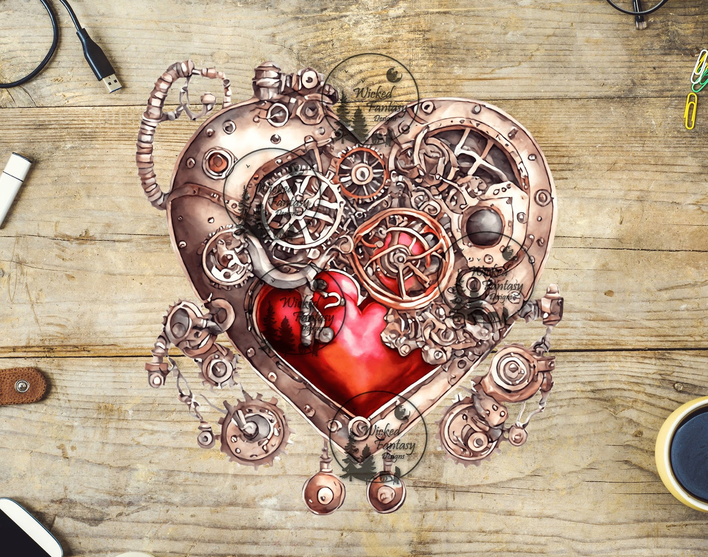 UVDTF Steampunk Hearts and Gears