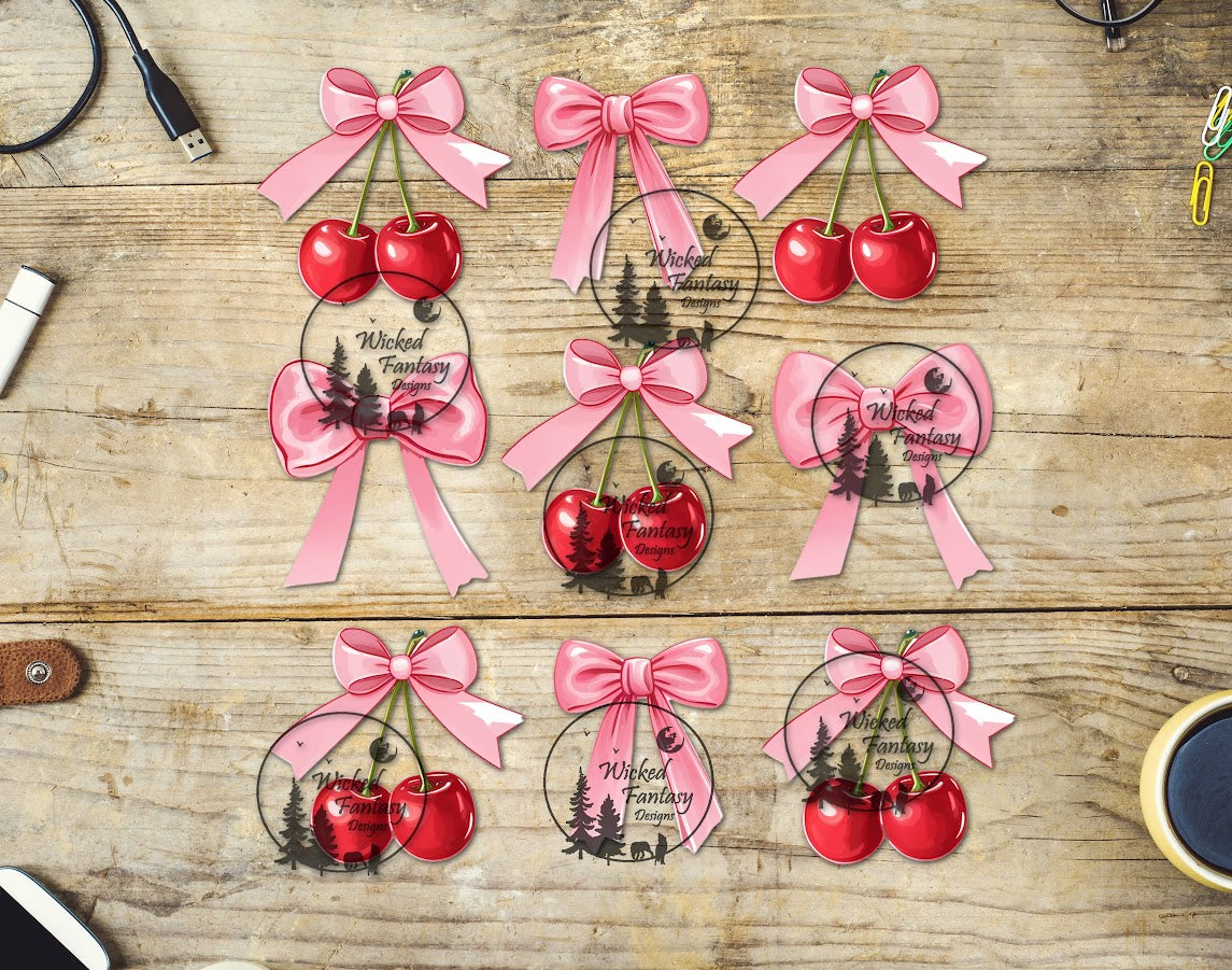 UVDTF Bows and Cherries 6x7"