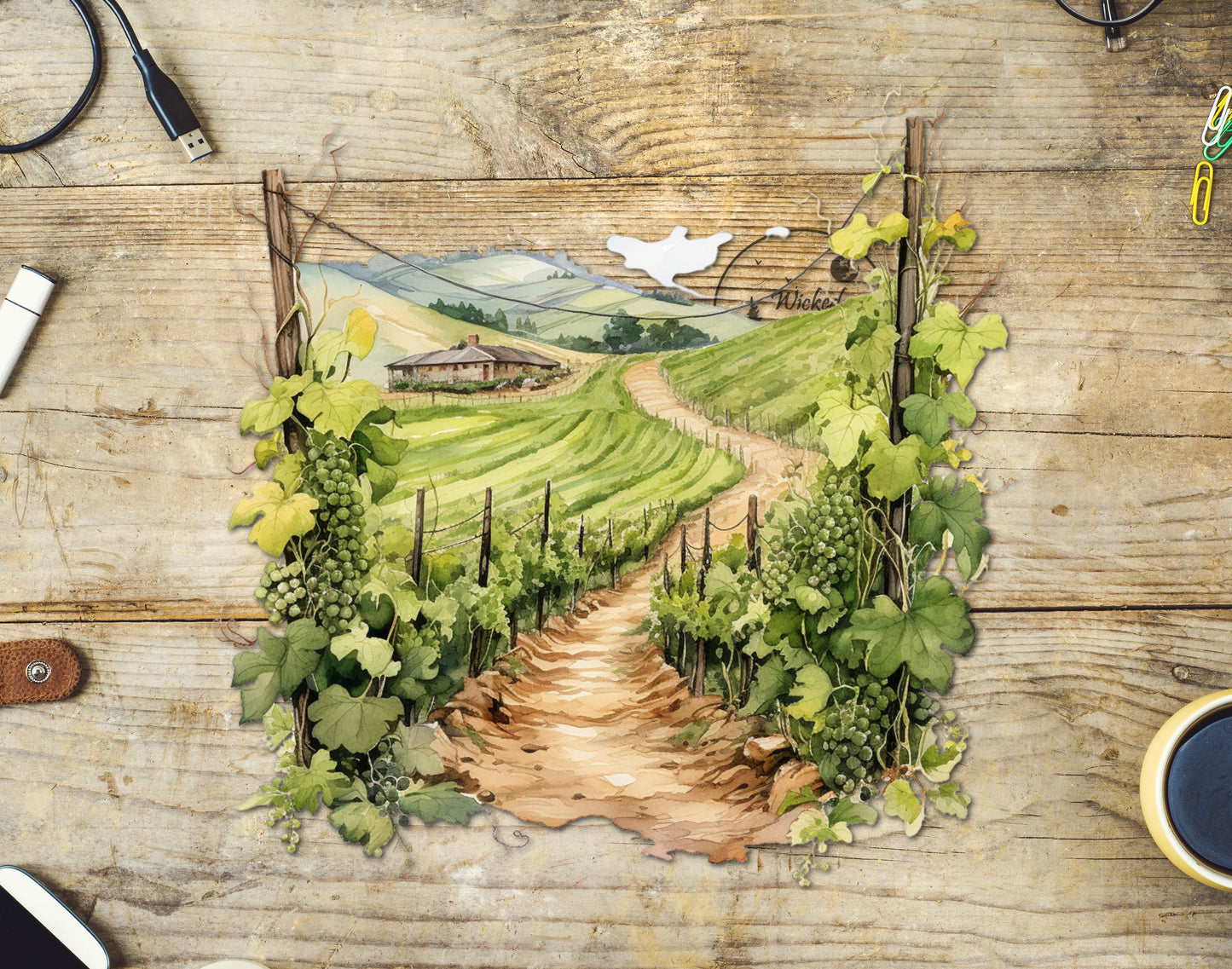 UVDTF Green Grapes Vineyard