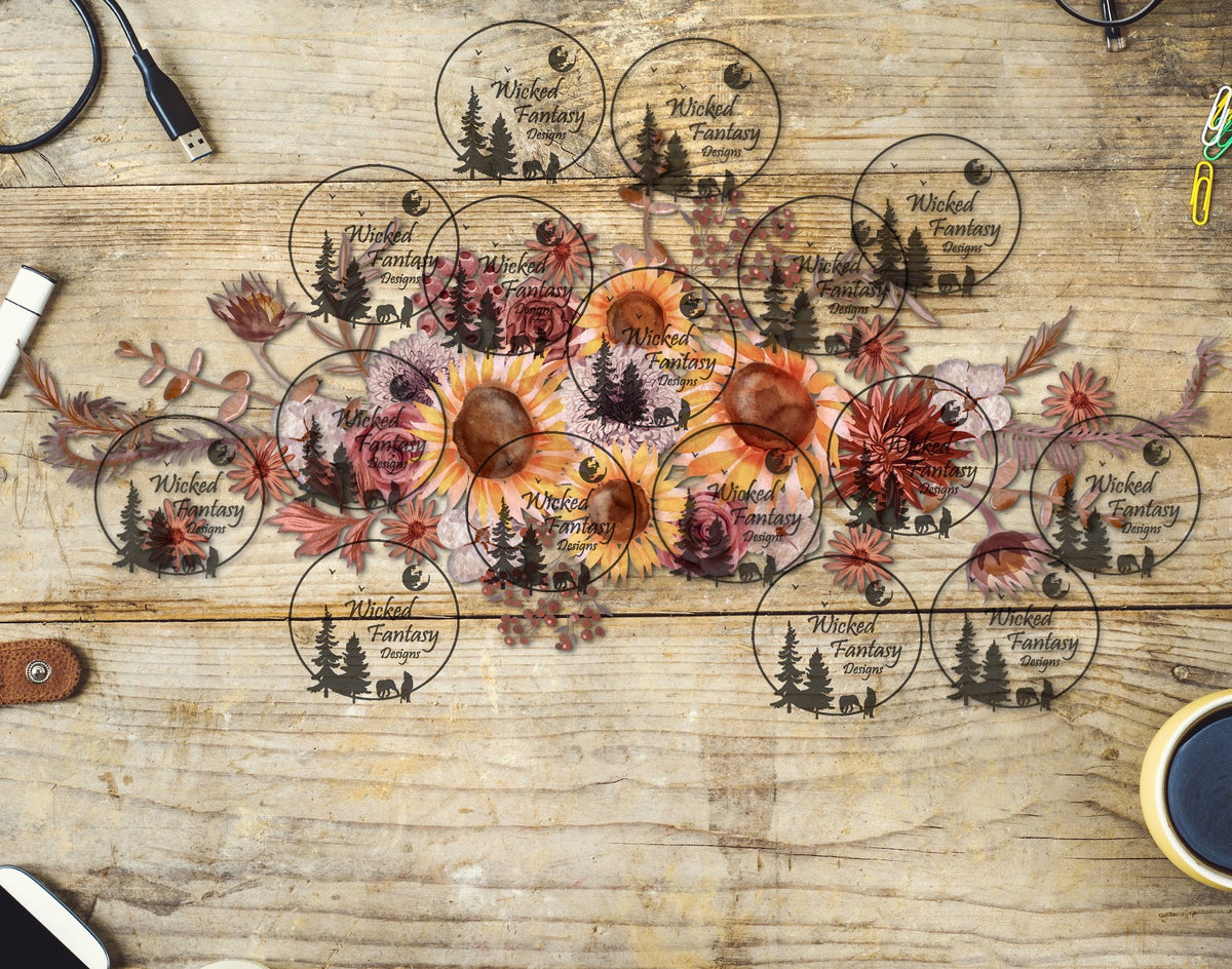 UVDTF Autumn Florals and Sunflowers 16oz 40oz