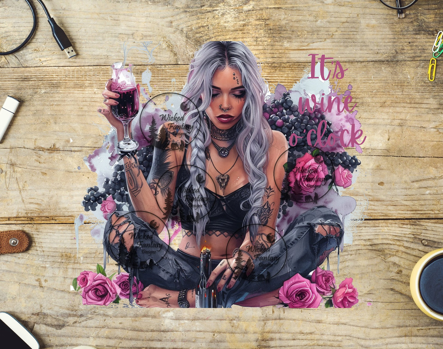 UVDTF Its Wine o'clock 20oz 30oz 10"x10" Element