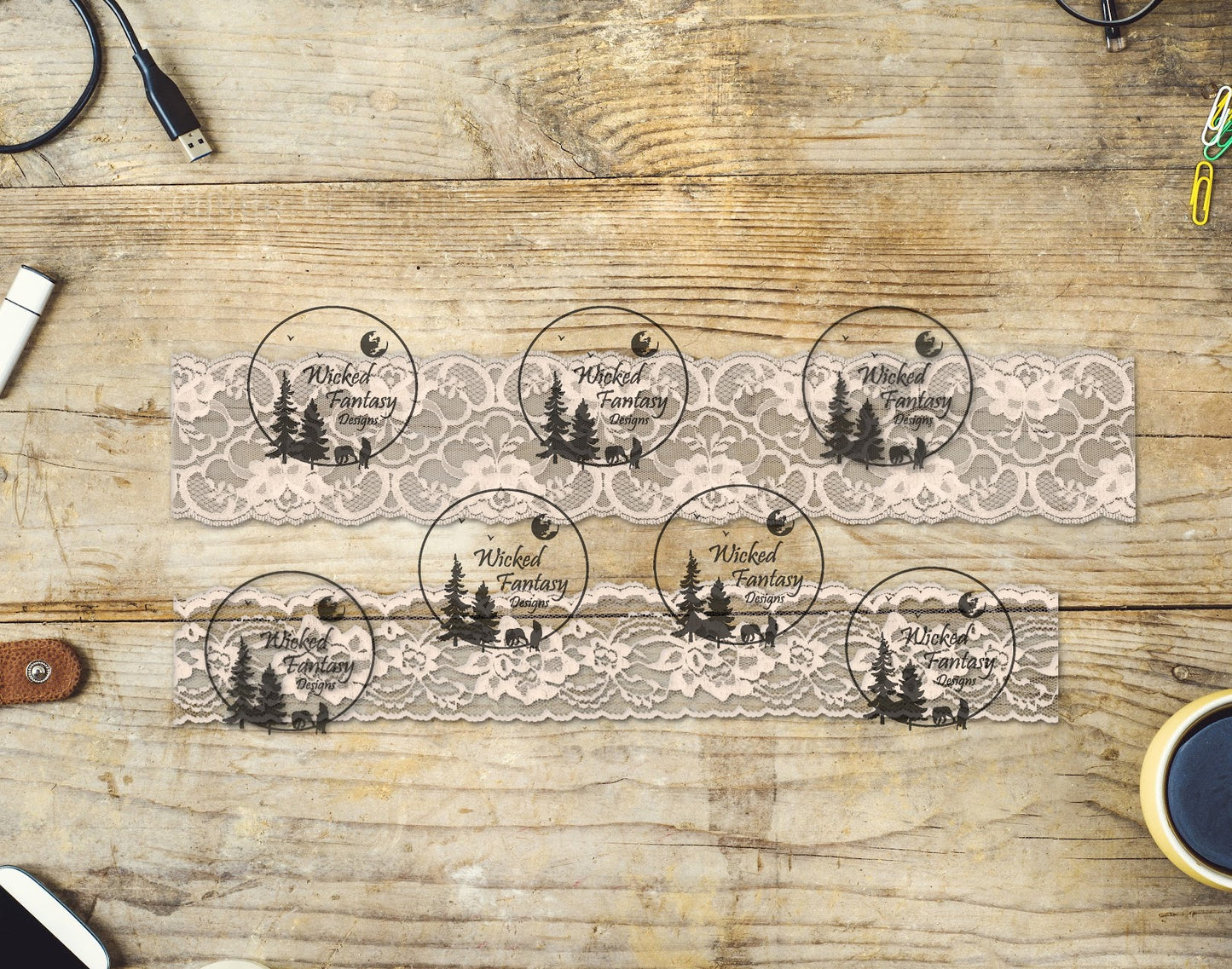 UVDTF Ivory Lace Border Element 11"