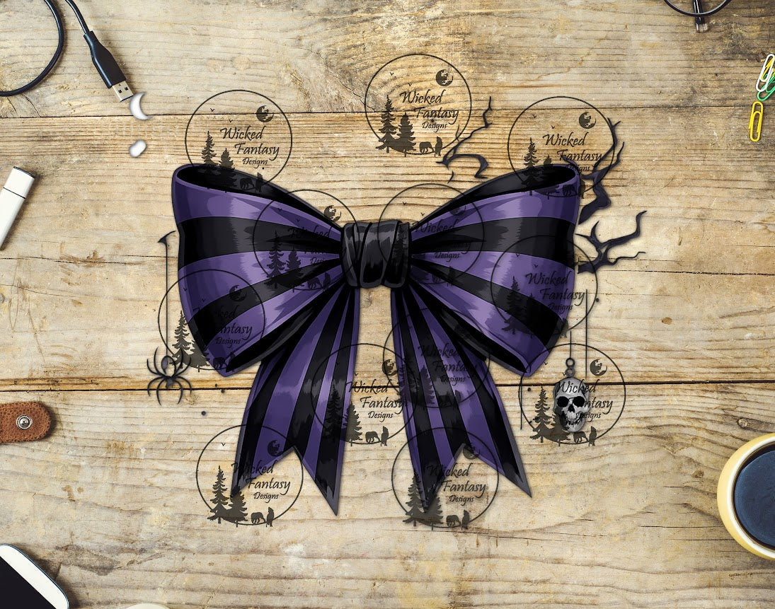 UVDTF Wednesday Black and Purple Bow