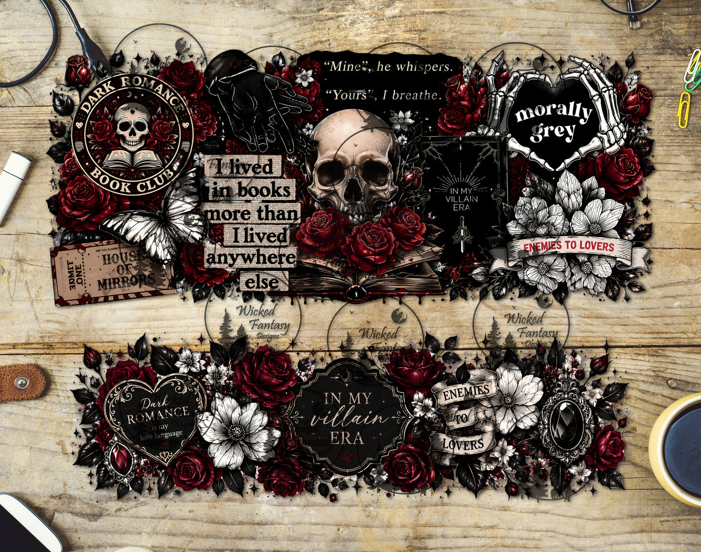 UVDTF Dark Romance 16oz 40oz Tumbler Wrap