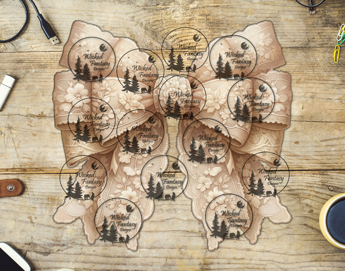 UVDTF Ivory Lace Bow