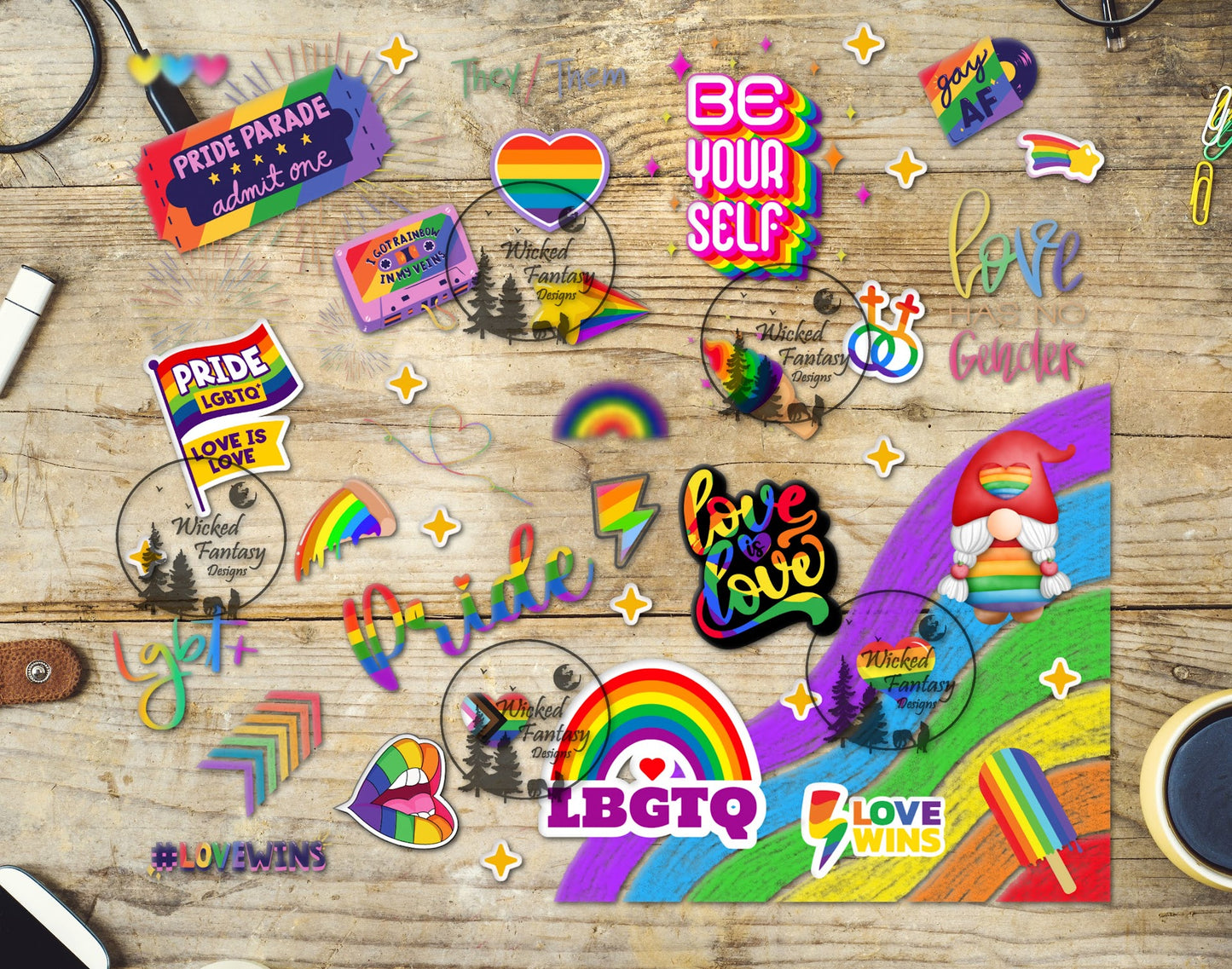 UVDTF Be Yourself 20oz 30oz 10"x10" Element