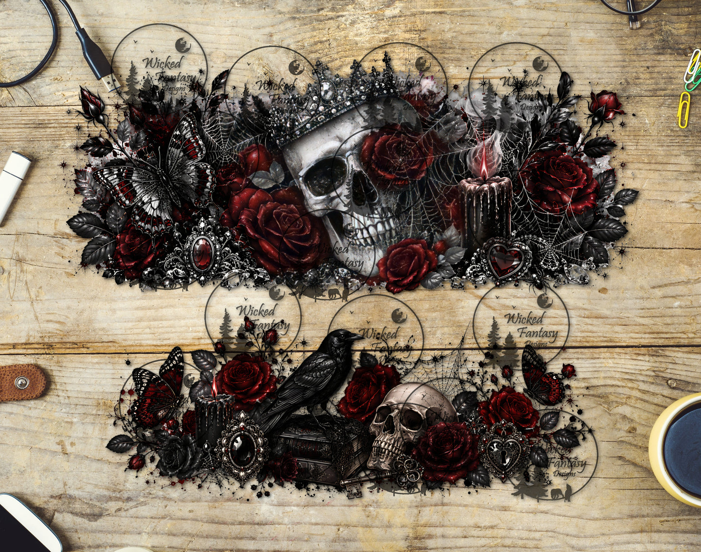 UVDTF Gothic Crown 16oz 40oz Tumbler Wrap