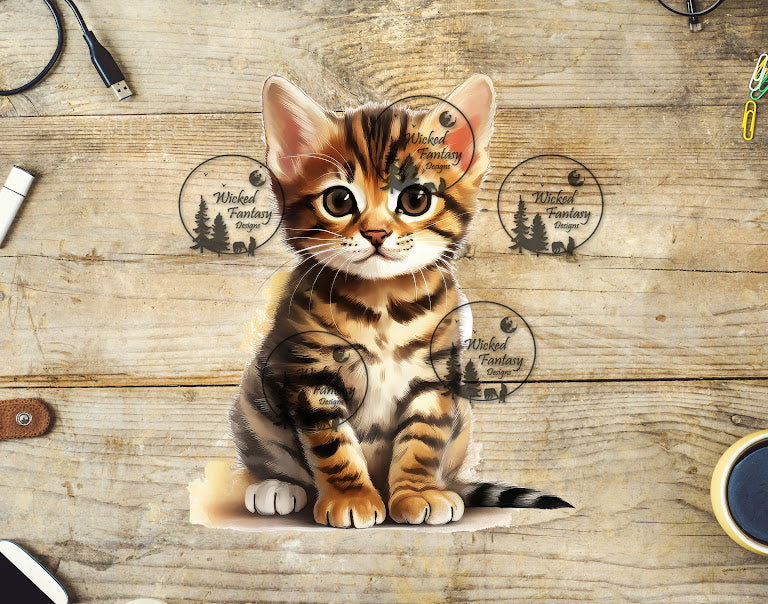 UVDTF Cute Baby Tabby Kitten