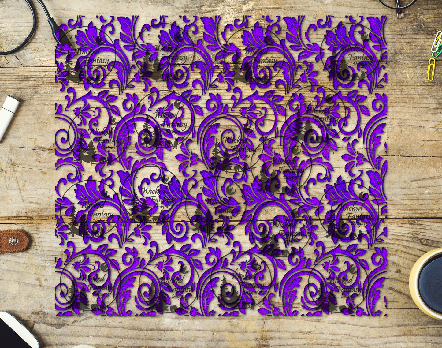 UVDTF Electric Violet Textured Tooled Leather 20oz 30oz 10"x10"