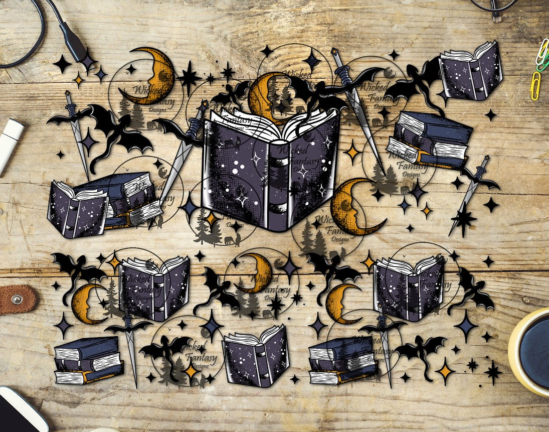 UVDTF Fantasy Dragon Book Lover 20oz 30oz 10"x10"