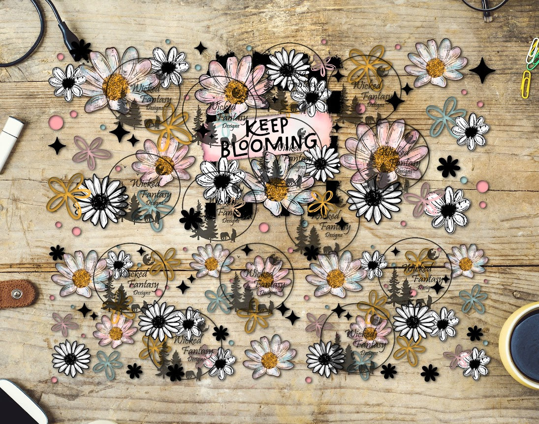 UVDTF Keep Blooming 16oz 40oz Tumbler Wrap