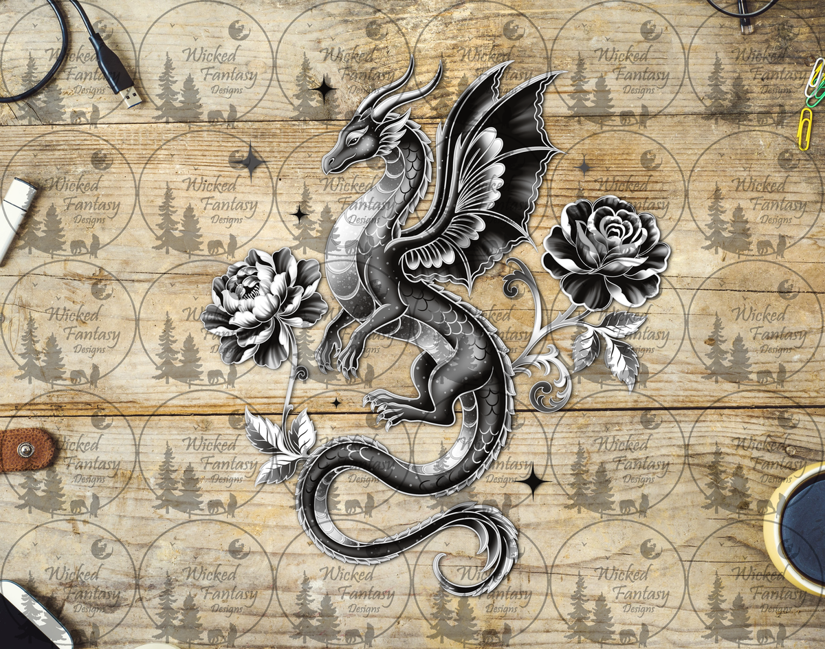 UVDTF Monochrome Wing and Petal Dragon