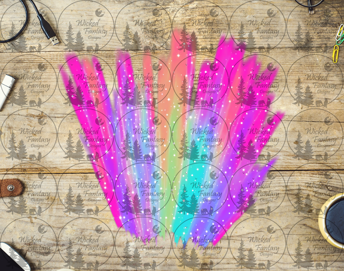 UVDTF Sparkling Brush Strokes Pink and Teal