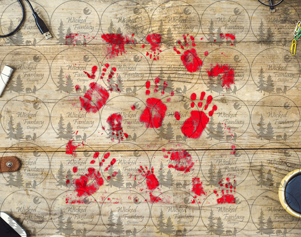 UVDTF Bloody Handprints 20oz 30oz 10"x10" Element