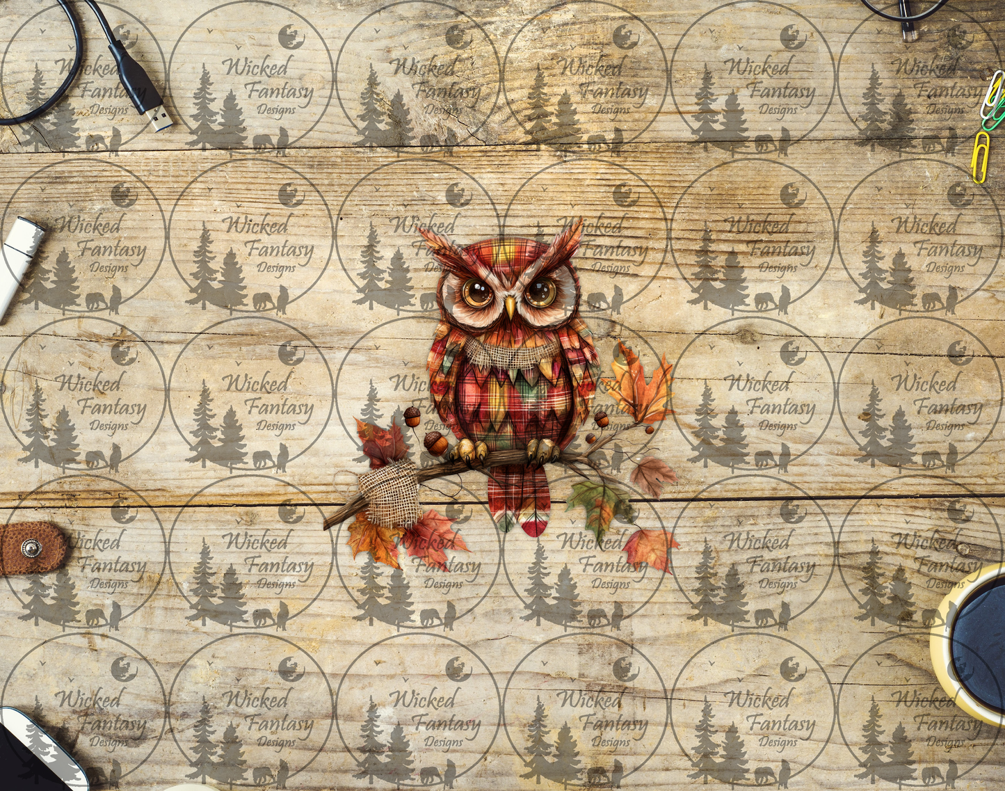 UVDTF Autumn Plaid Owl