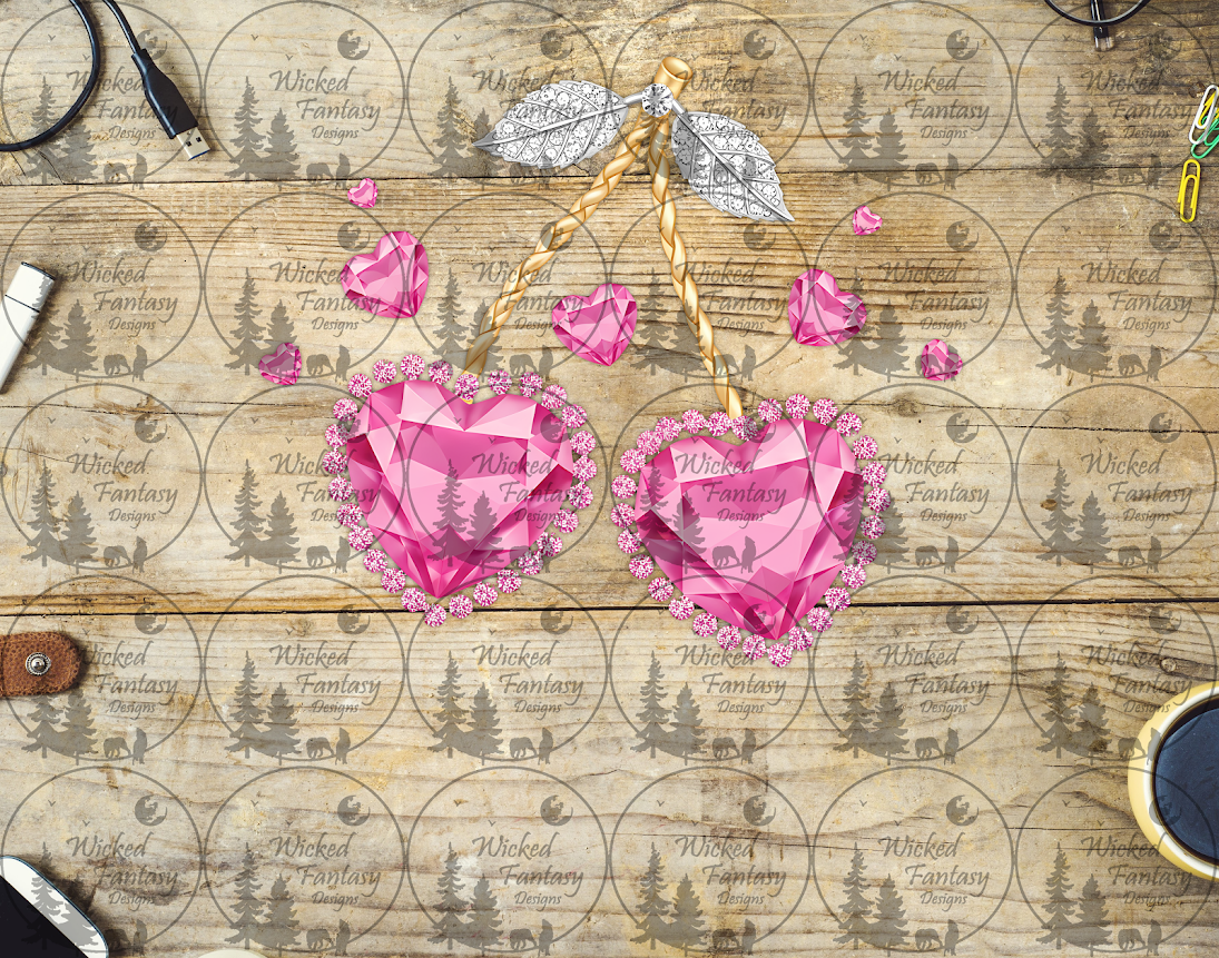 UVDTF Jeweled Pink Cherry Hearts