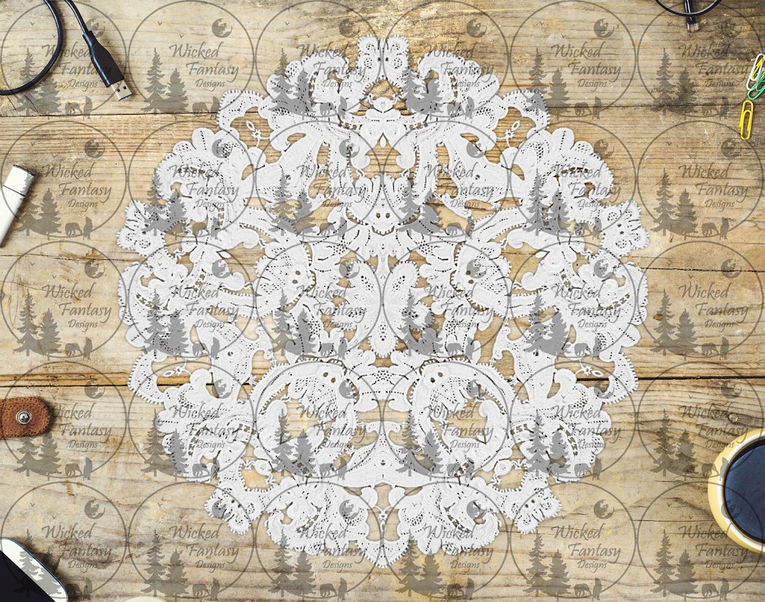 UVDTF Floral Lace Doily