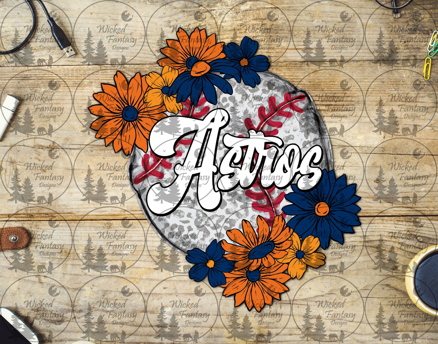 UVDTF Baseball Leopard Floral Astro