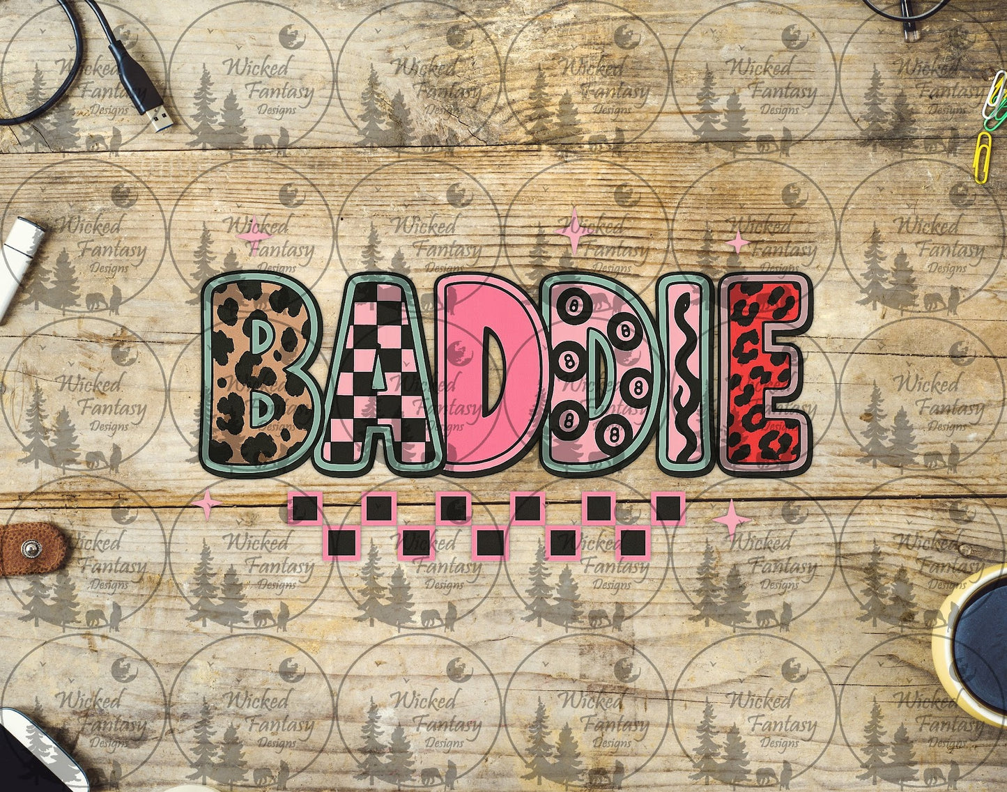 UVDTF Baddie Checkered 16oz 40oz