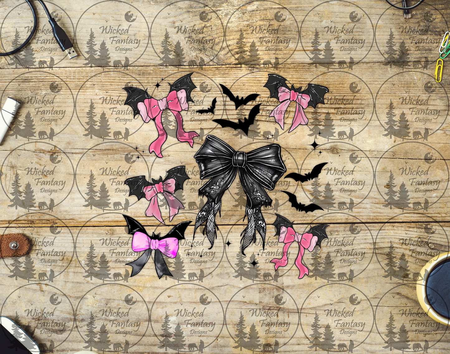 UVDTF Bats and Bows 6"x7"