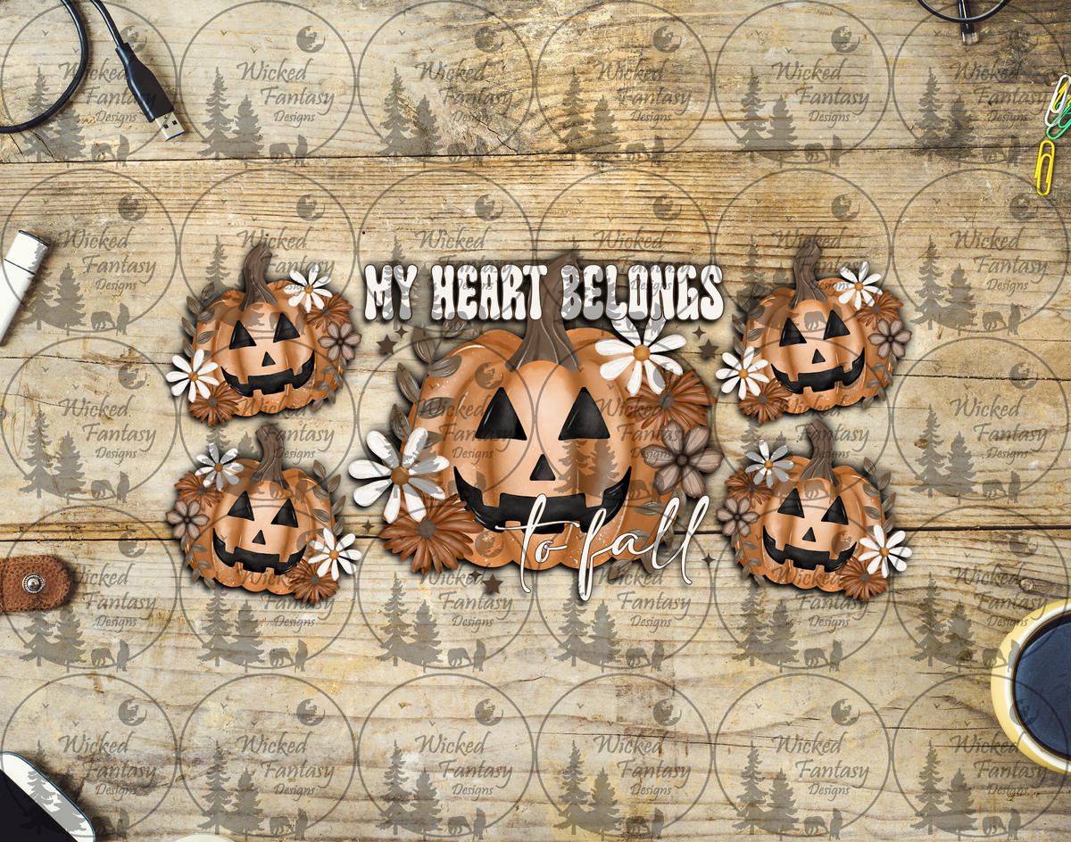 UVDTF My Heart Belongs to Fall Jack O Lanterns 16oz 40oz
