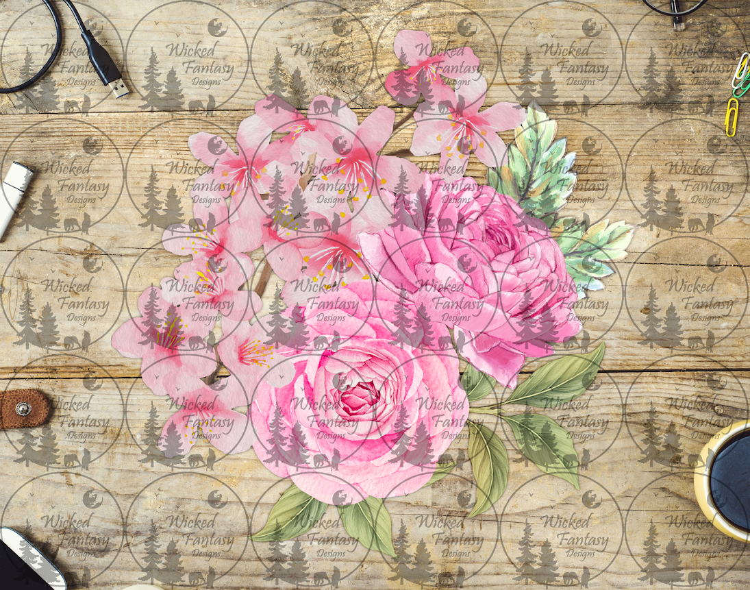 UVDTF Pink Hydrangea and Peonies